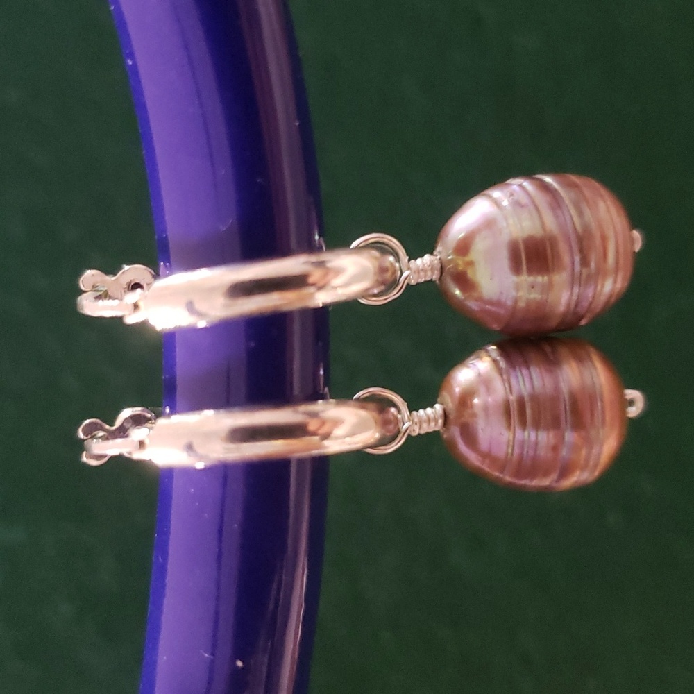 Pink Baroque pearl earrings